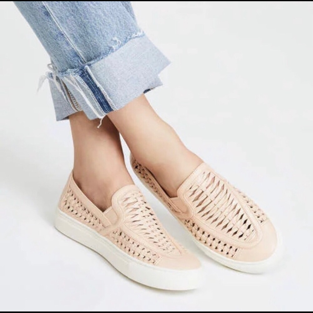 Tory Burch Huarache blush/beige woven slip on